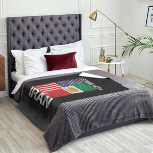 I Stand With Iran Throw Blanket Persian American Flag USA Persia Lion And Sun Iran TS10 Print Your Wear