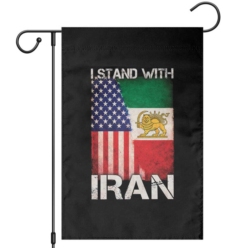 I Stand With Iran Garden Flag Persian American Flag USA Persia Lion And Sun Iran TS10 Black Print Your Wear