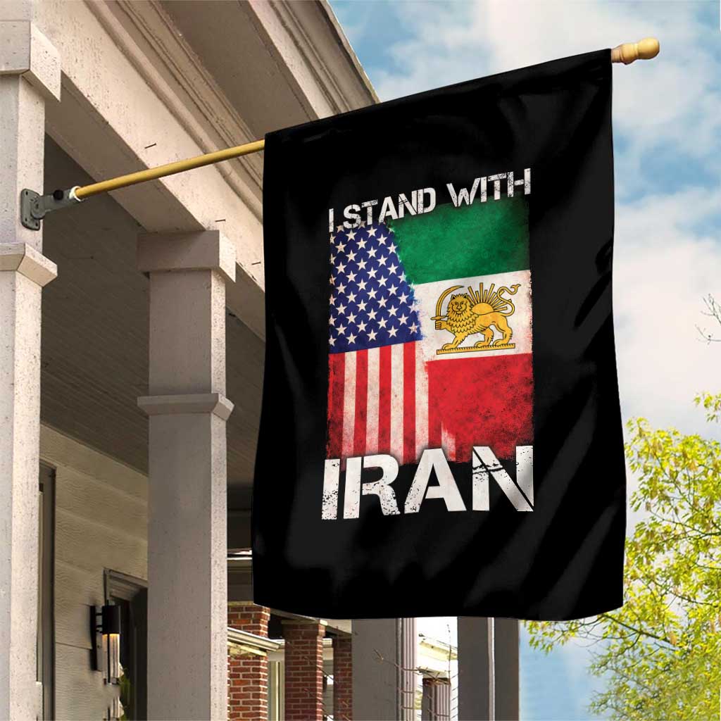 I Stand With Iran Garden Flag Persian American Flag USA Persia Lion And Sun Iran TS10 Print Your Wear