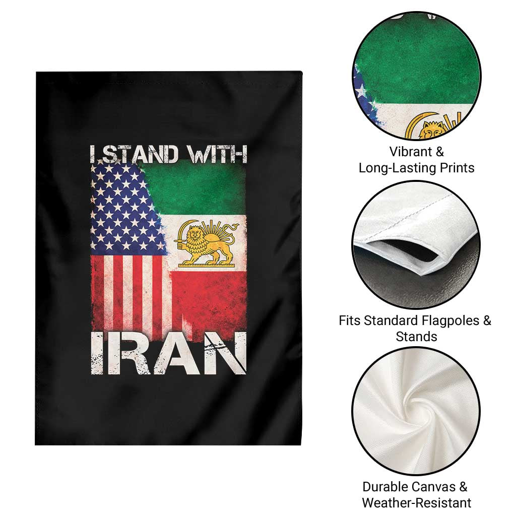 I Stand With Iran Garden Flag Persian American Flag USA Persia Lion And Sun Iran TS10 Print Your Wear