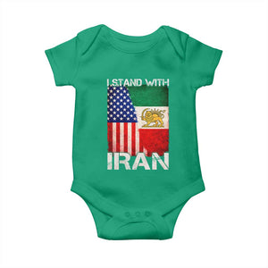 I Stand With Iran Baby Onesie Persian American Flag USA Persia Lion And Sun Iran TS10 Irish Green Print Your Wear