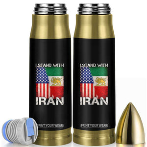 I Stand With Iran Bullet Tumbler Persian American Flag USA Persia Lion And Sun Iran TS10 Black Print Your Wear
