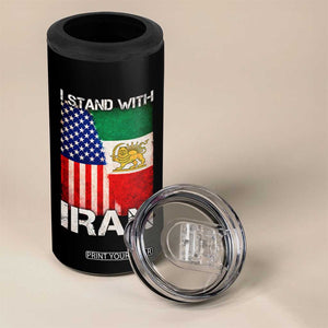 I Stand With Iran 4 in 1 Can Cooler Tumbler Persian American Flag USA Persia Lion And Sun Iran TS10 Print Your Wear