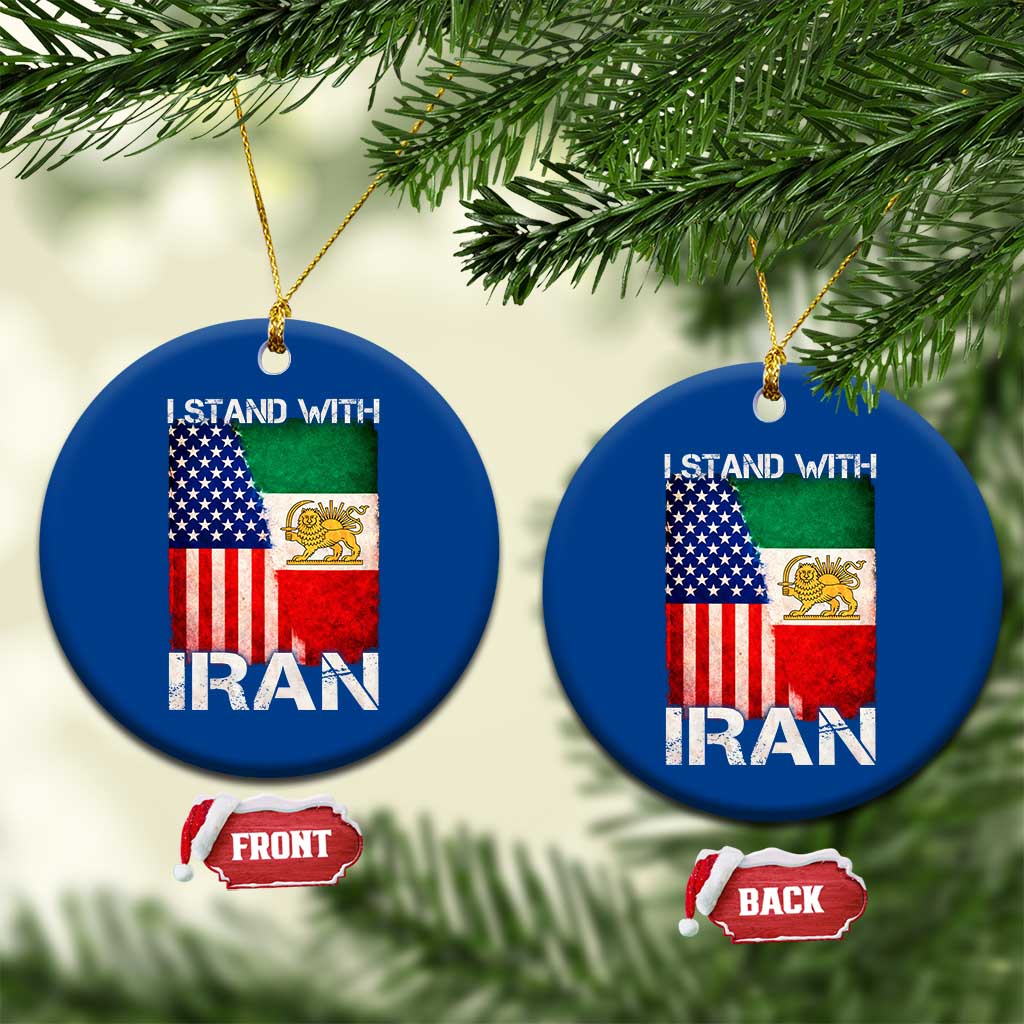 I Stand With Iran Ceramic Ornament Persian American Flag USA Persia Lion And Sun Iran TS10 1pc Blue Print Your Wear