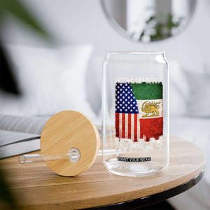 I Stand With Iran Glass Can Persian American Flag USA Persia Lion And Sun Iran TS10 Print Your Wear