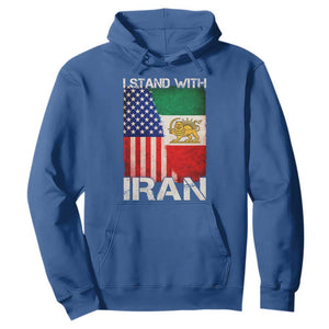 I Stand With Iran Hoodie Persian American Flag USA Persia Lion And Sun Iran TS10 Royal Blue Print Your Wear