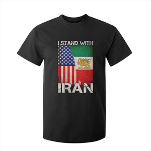 I Stand With Iran T Shirt For Kid Persian American Flag USA Persia Lion And Sun Iran TS10 Black Print Your Wear