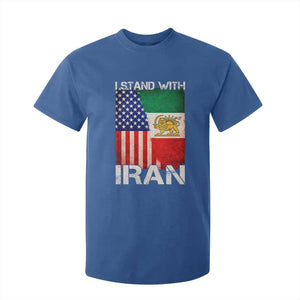 I Stand With Iran T Shirt For Kid Persian American Flag USA Persia Lion And Sun Iran TS10 Royal Blue Print Your Wear