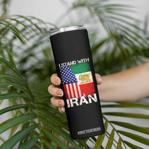 I Stand With Iran Skinny Tumbler Persian American Flag USA Persia Lion And Sun Iran TS10 Print Your Wear