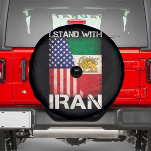 I Stand With Iran Spare Tire Cover Persian American Flag USA Persia Lion And Sun Iran TS10 Black Print Your Wear