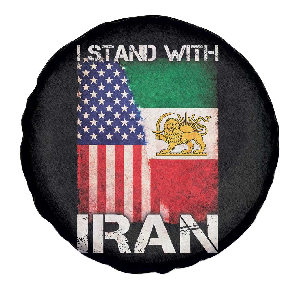 I Stand With Iran Spare Tire Cover Persian American Flag USA Persia Lion And Sun Iran TS10 Print Your Wear