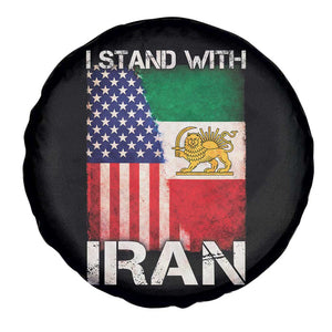 I Stand With Iran Spare Tire Cover Persian American Flag USA Persia Lion And Sun Iran TS10 Print Your Wear