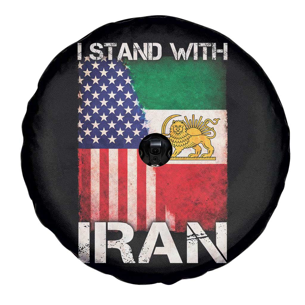 I Stand With Iran Spare Tire Cover Persian American Flag USA Persia Lion And Sun Iran TS10 Print Your Wear