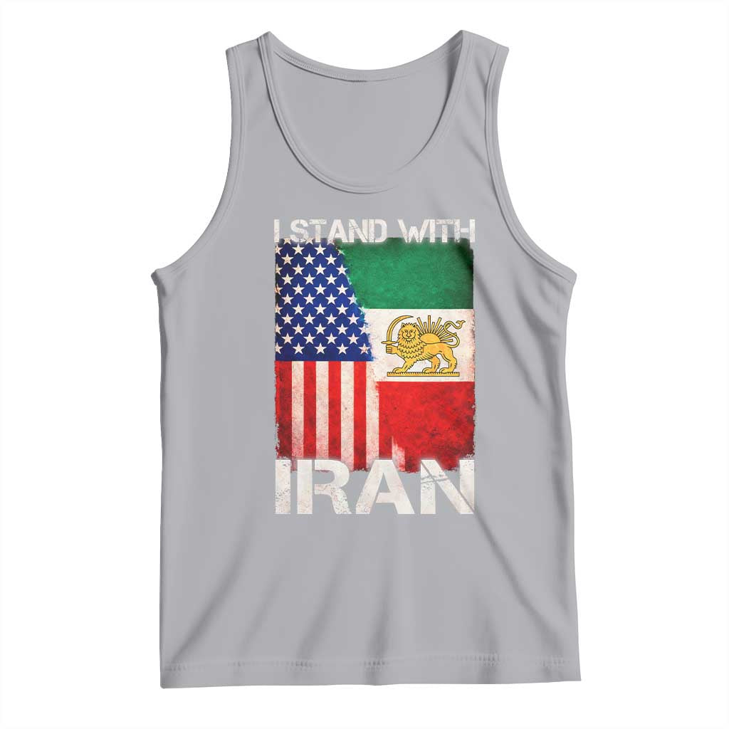 I Stand With Iran Tank Top Persian American Flag USA Persia Lion And Sun Iran TS10 Athletic Heather Print Your Wear