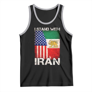 I Stand With Iran Tank Top Persian American Flag USA Persia Lion And Sun Iran TS10 Black Athletic Heather Print Your Wear