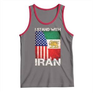 I Stand With Iran Tank Top Persian American Flag USA Persia Lion And Sun Iran TS10 Deep Heather Red Print Your Wear