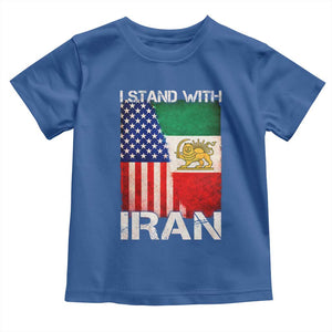I Stand With Iran Toddler T Shirt Persian American Flag USA Persia Lion And Sun Iran TS10 Royal Blue Print Your Wear