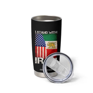 I Stand With Iran Tumbler Cup Persian American Flag USA Persia Lion And Sun Iran TS10 Print Your Wear
