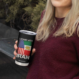 I Stand With Iran Tumbler Cup Persian American Flag USA Persia Lion And Sun Iran TS10 Print Your Wear