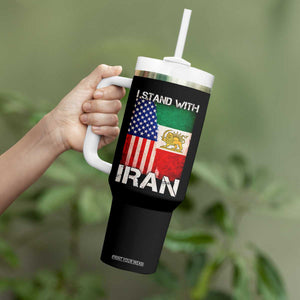 I Stand With Iran Tumbler With Handle Persian American Flag USA Persia Lion And Sun Iran TS10 Print Your Wear