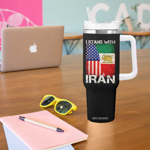 I Stand With Iran Tumbler With Handle Persian American Flag USA Persia Lion And Sun Iran TS10 Print Your Wear