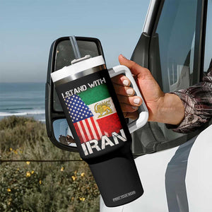 I Stand With Iran Tumbler With Handle Persian American Flag USA Persia Lion And Sun Iran TS10 Print Your Wear