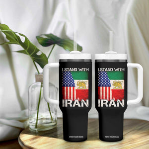 I Stand With Iran Tumbler With Handle Persian American Flag USA Persia Lion And Sun Iran TS10 Print Your Wear