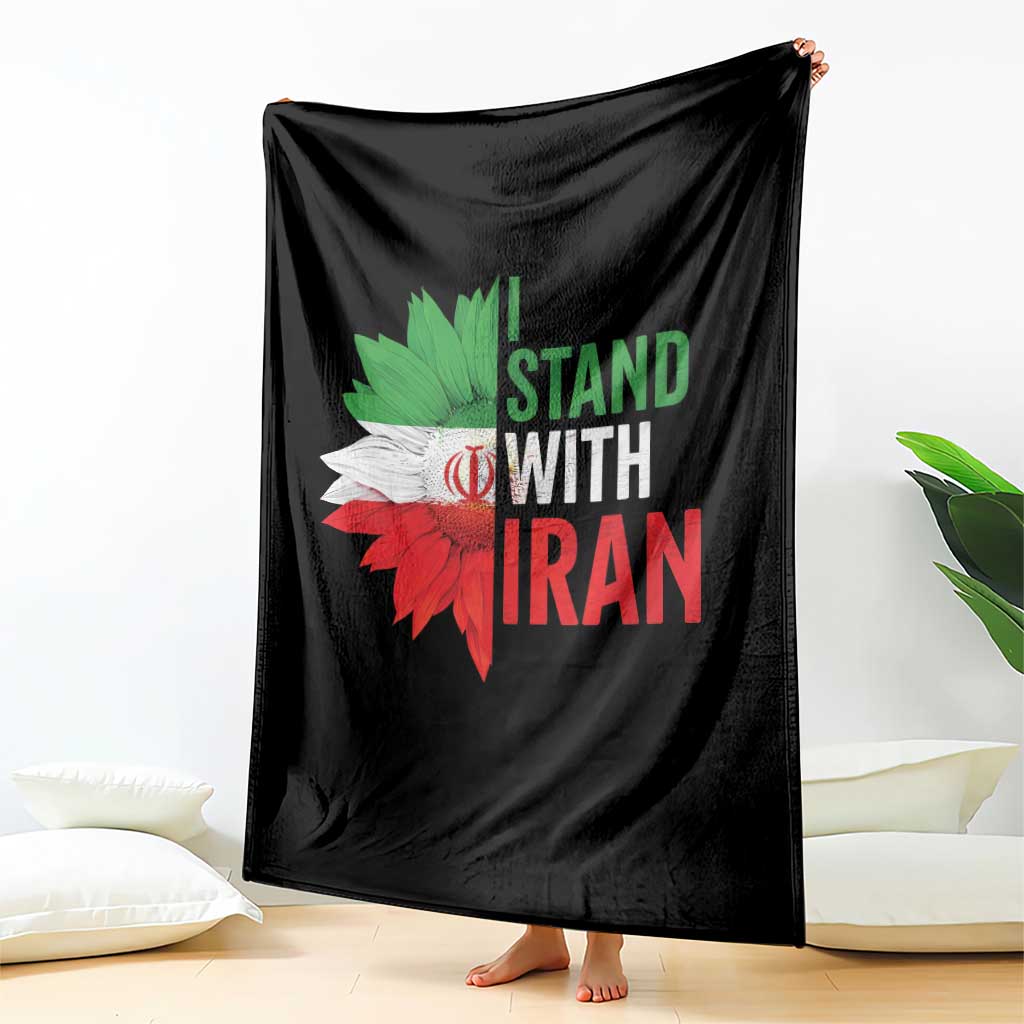 Sunflower Iran Flag Throw Blanket Persian Freedom I Stand With Iran TS10 Print Your Wear