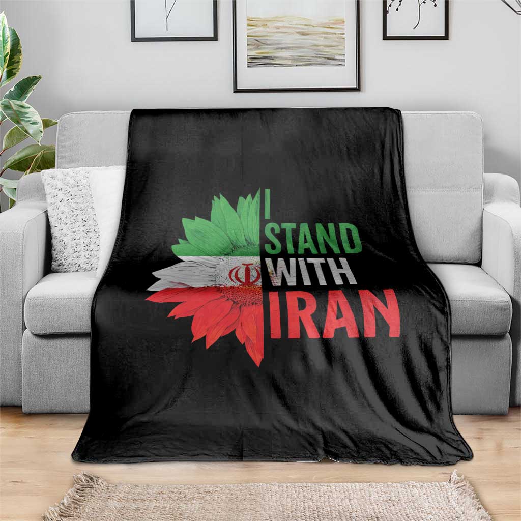 Sunflower Iran Flag Throw Blanket Persian Freedom I Stand With Iran TS10 Print Your Wear