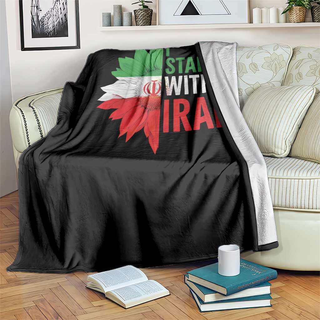 Sunflower Iran Flag Throw Blanket Persian Freedom I Stand With Iran TS10 Print Your Wear