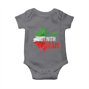 Sunflower Iran Flag Baby Onesie Persian Freedom I Stand With Iran TS10 Charcoal Print Your Wear