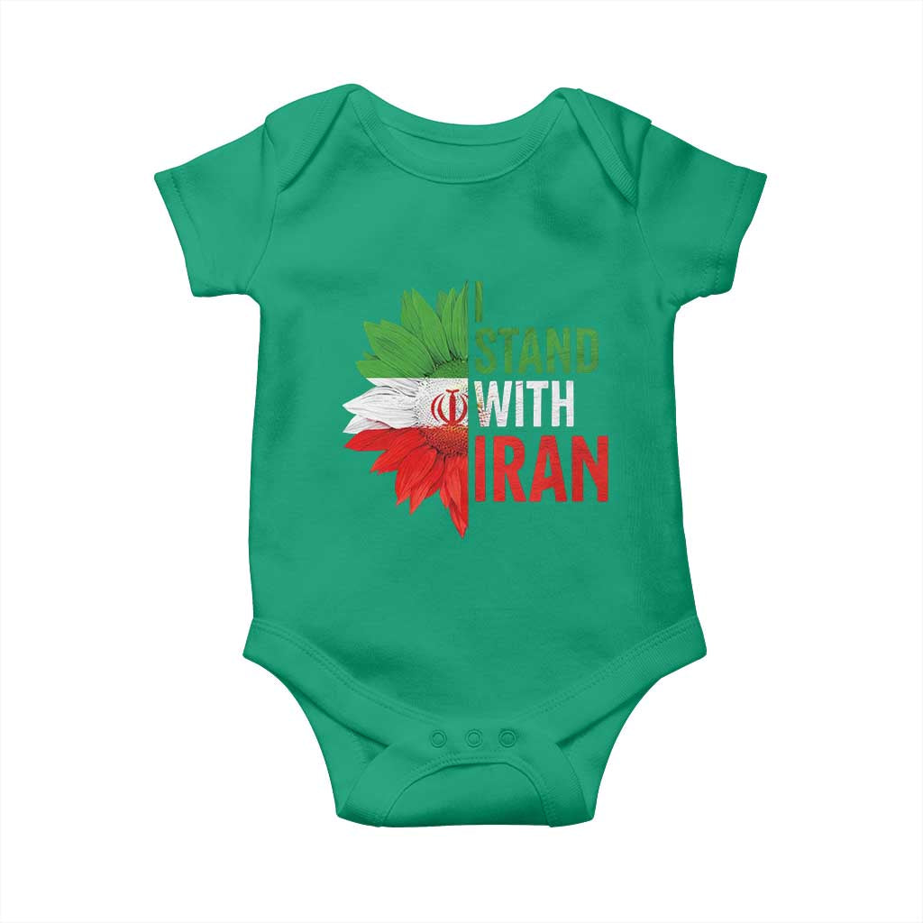 Sunflower Iran Flag Baby Onesie Persian Freedom I Stand With Iran TS10 Irish Green Print Your Wear