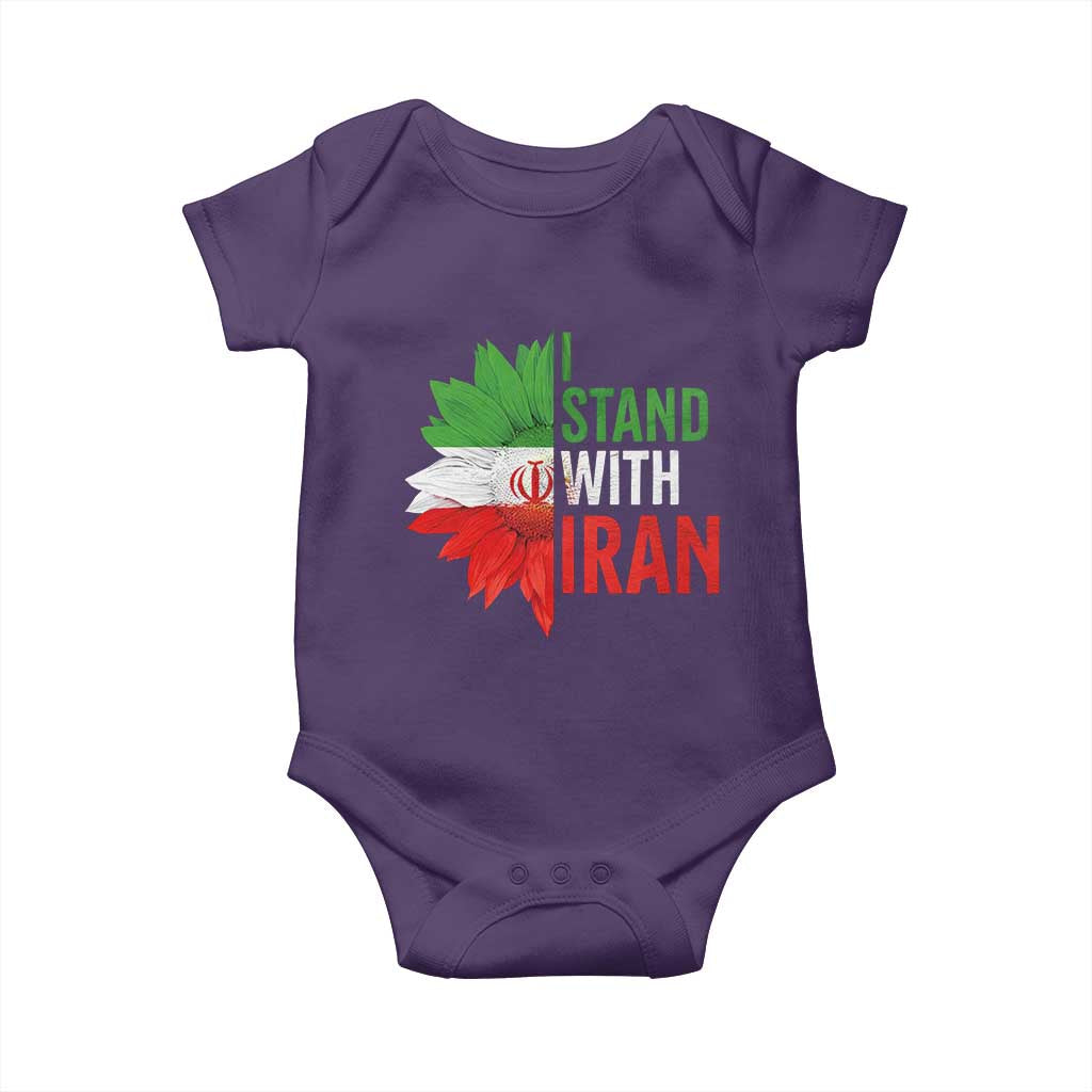 Sunflower Iran Flag Baby Onesie Persian Freedom I Stand With Iran TS10 Purple Print Your Wear