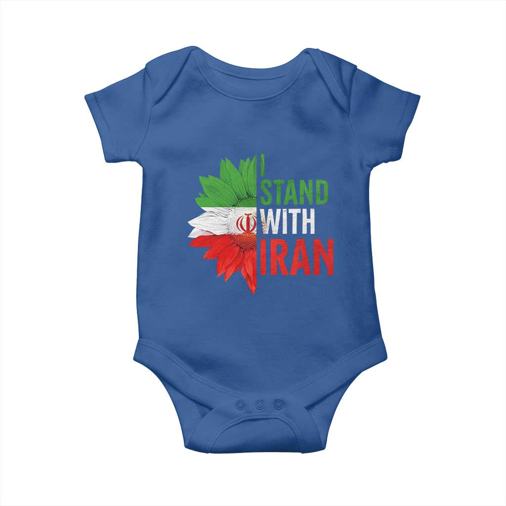 Sunflower Iran Flag Baby Onesie Persian Freedom I Stand With Iran TS10 Royal Blue Print Your Wear
