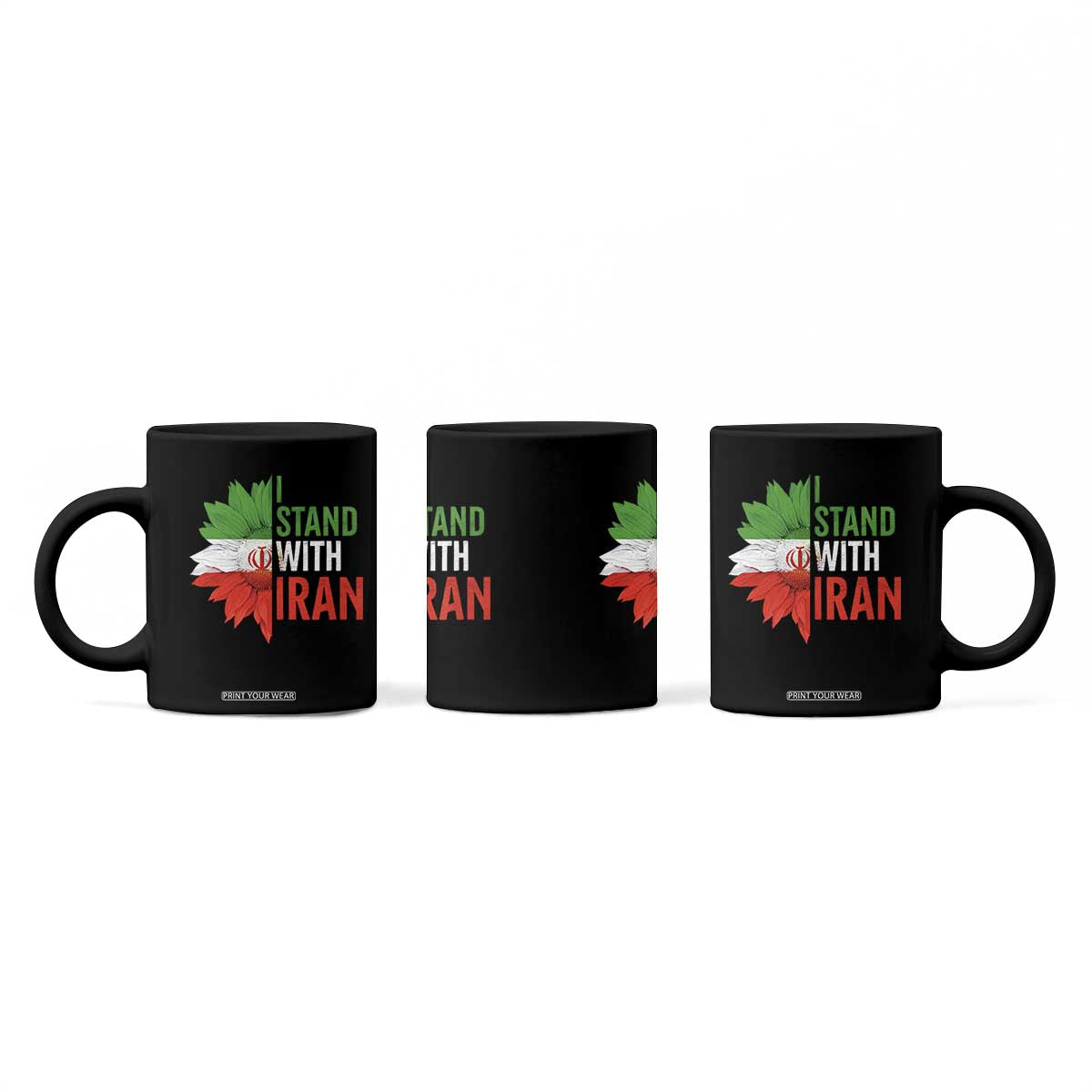 Sunflower Iran Flag Coffee Mug Persian Freedom I Stand With Iran TS10 Print Your Wear