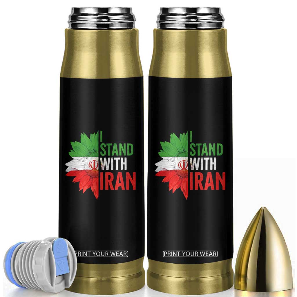 Sunflower Iran Flag Bullet Tumbler Persian Freedom I Stand With Iran TS10 Black Print Your Wear