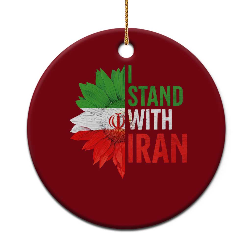 Sunflower Iran Flag Ceramic Ornament Persian Freedom I Stand With Iran TS10 1pc Red Print Your Wear