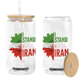 Sunflower Iran Flag Glass Can Persian Freedom I Stand With Iran TS10 Print Your Wear
