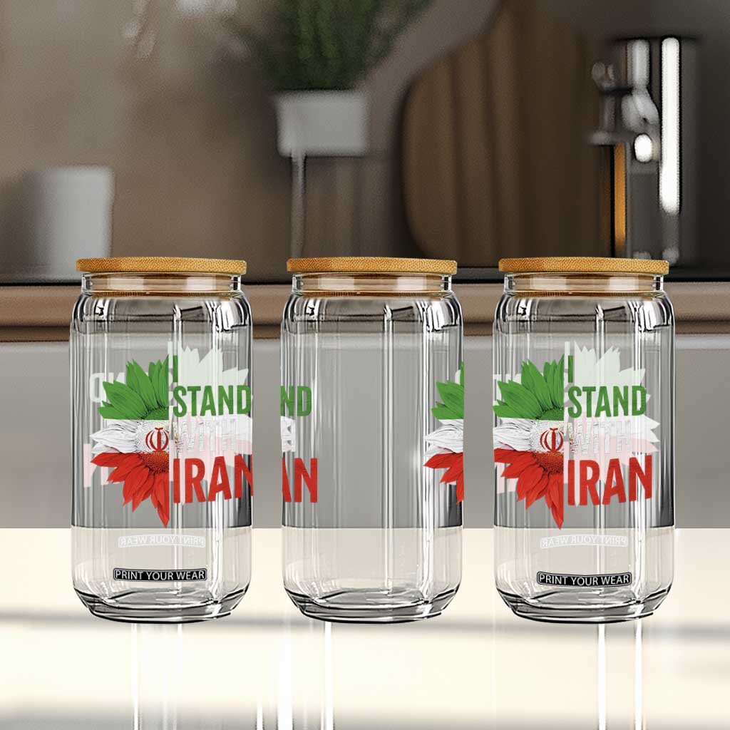 Sunflower Iran Flag Glass Can Persian Freedom I Stand With Iran TS10 Print Your Wear