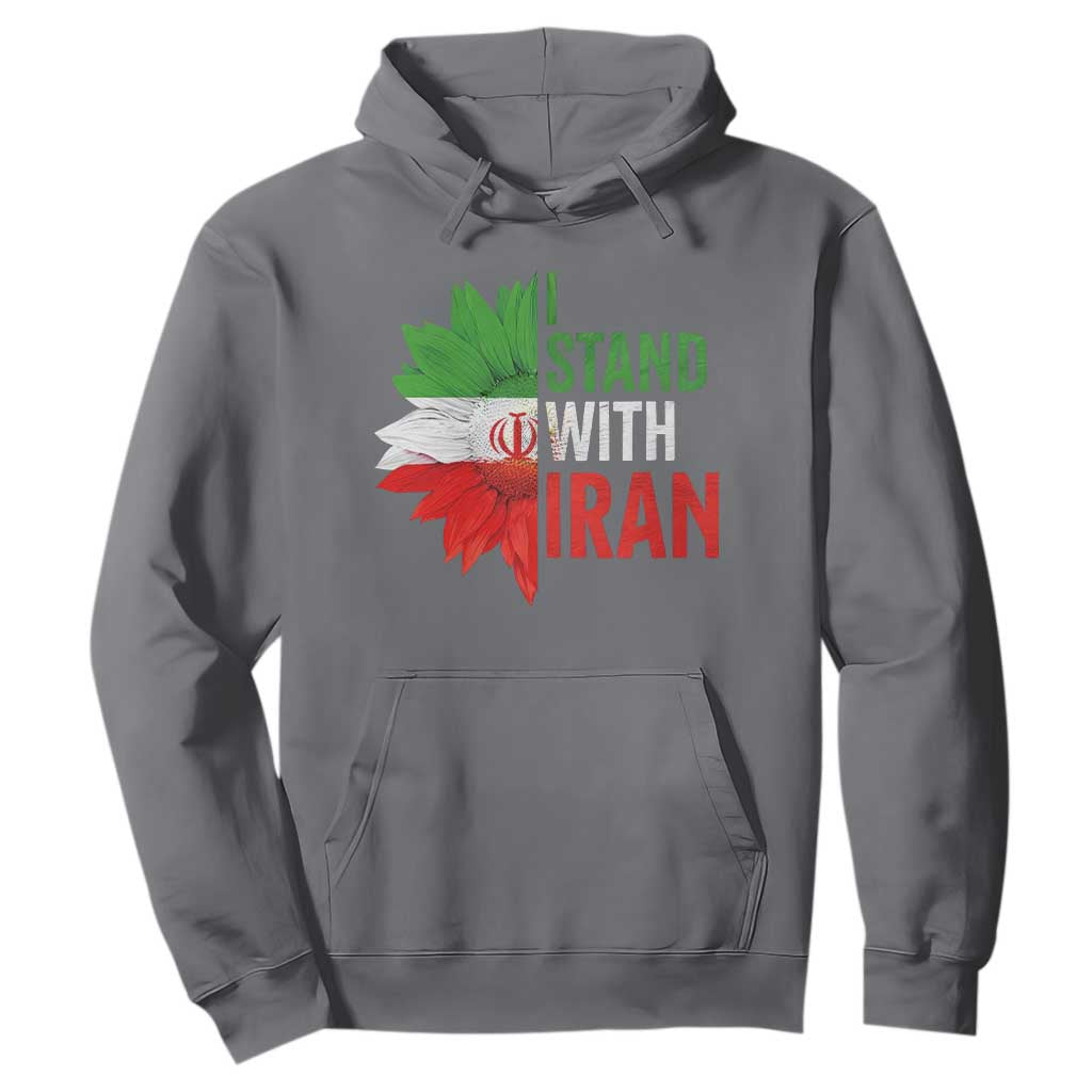 Sunflower Iran Flag Hoodie Persian Freedom I Stand With Iran TS10 Charcoal Print Your Wear
