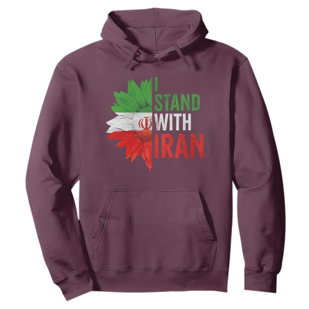 Sunflower Iran Flag Hoodie Persian Freedom I Stand With Iran TS10 Maroon Print Your Wear