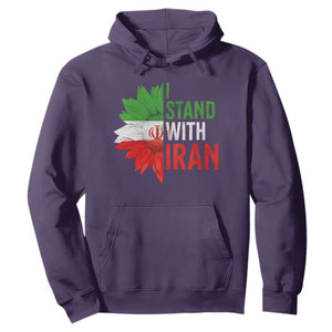 Sunflower Iran Flag Hoodie Persian Freedom I Stand With Iran TS10 Purple Print Your Wear
