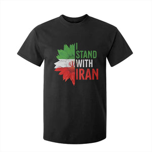 Sunflower Iran Flag T Shirt For Kid Persian Freedom I Stand With Iran TS10 Black Print Your Wear