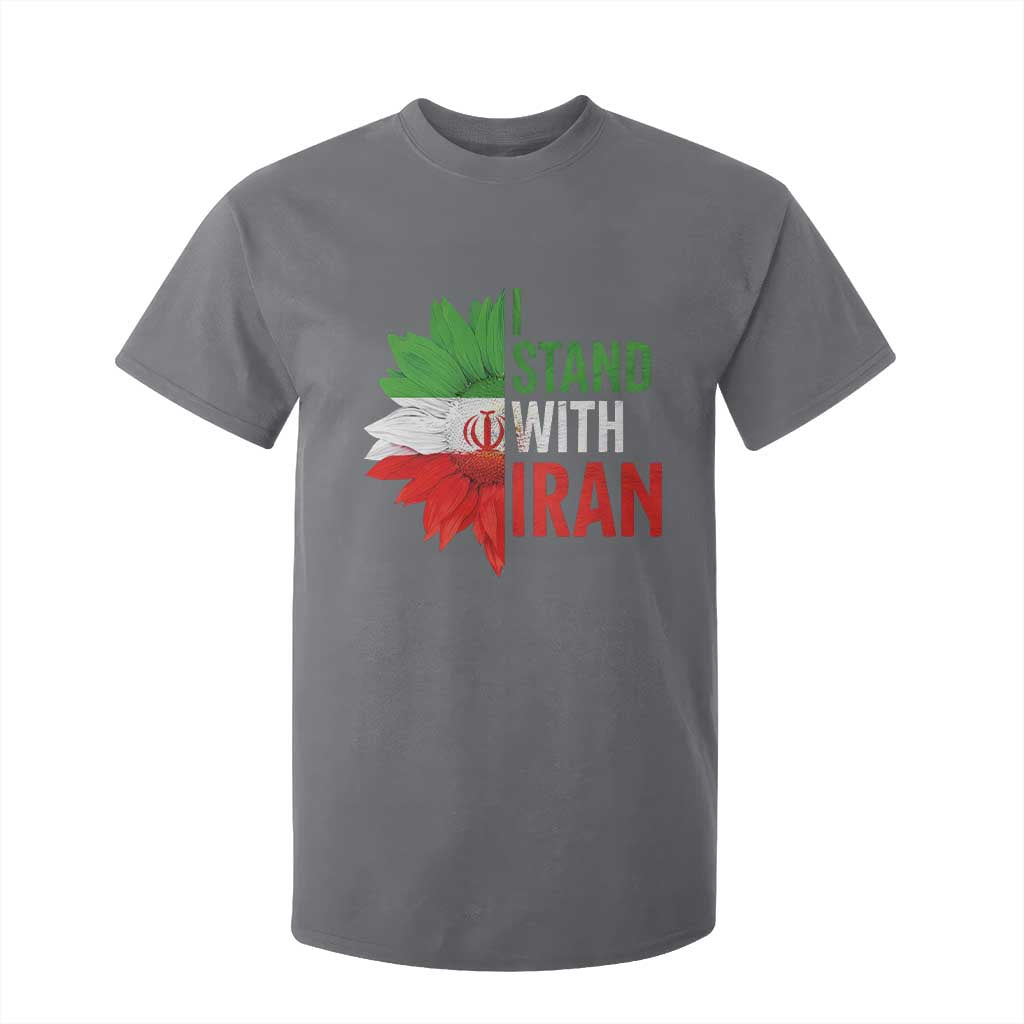 Sunflower Iran Flag T Shirt For Kid Persian Freedom I Stand With Iran TS10 Charcoal Print Your Wear