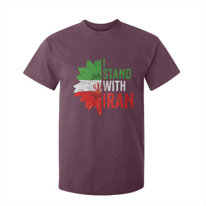 Sunflower Iran Flag T Shirt For Kid Persian Freedom I Stand With Iran TS10 Maroon Print Your Wear