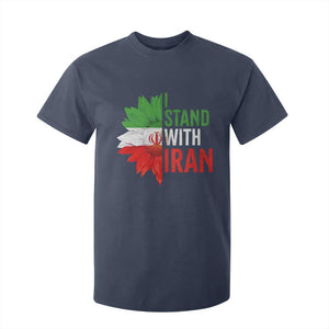 Sunflower Iran Flag T Shirt For Kid Persian Freedom I Stand With Iran TS10 Navy Print Your Wear