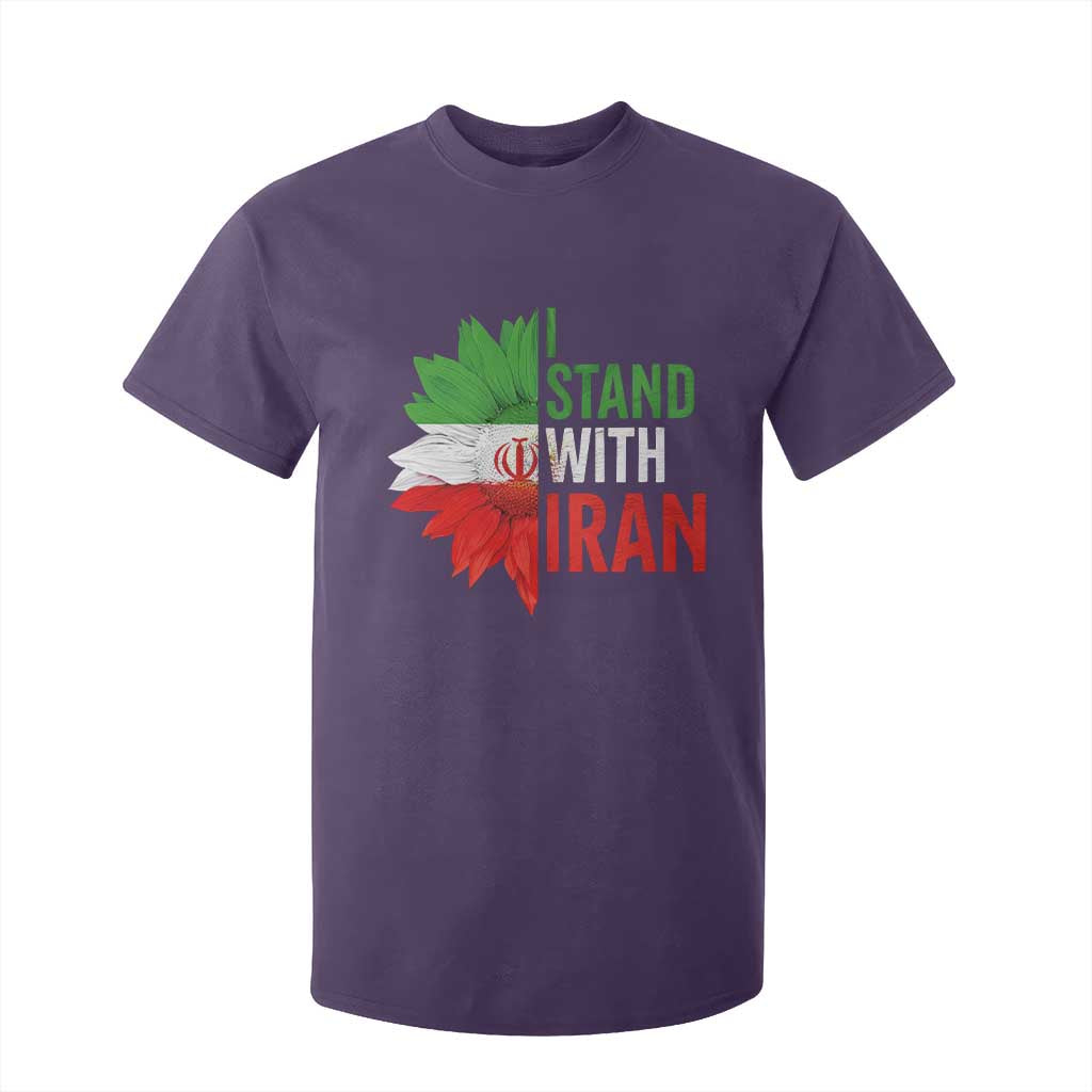 Sunflower Iran Flag T Shirt For Kid Persian Freedom I Stand With Iran TS10 Purple Print Your Wear