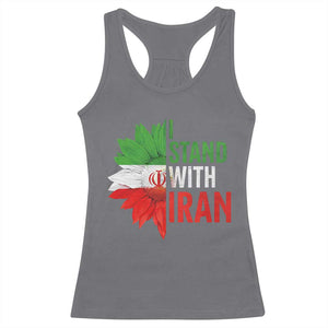 Sunflower Iran Flag Racerback Tank Top Persian Freedom I Stand With Iran TS10 Charcoal Print Your Wear