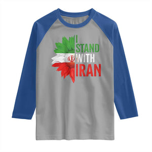 Sunflower Iran Flag Raglan Shirt Persian Freedom I Stand With Iran TS10 Sport Gray Royal Print Your Wear