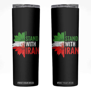 Sunflower Iran Flag Skinny Tumbler Persian Freedom I Stand With Iran TS10 Black Print Your Wear